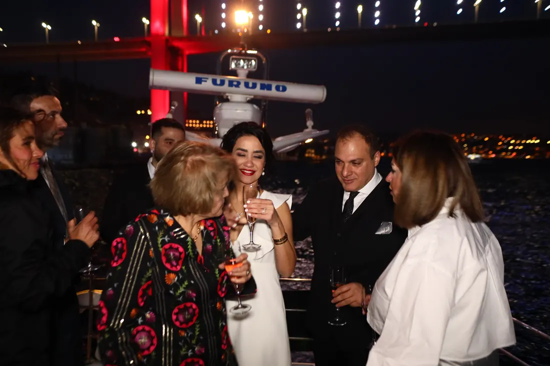 Guests raising a toast