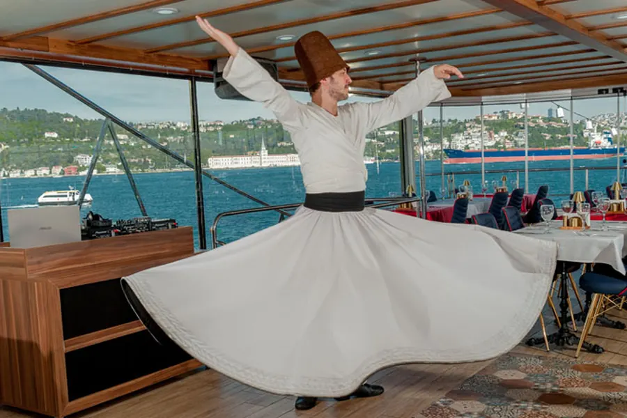 Whirling dervish performing