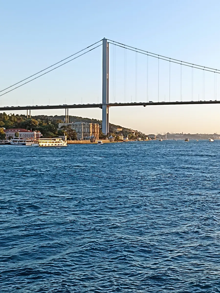 The Bosphorus Bridge seen from a private yacht