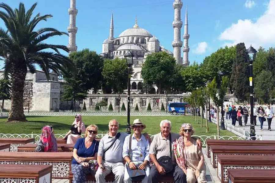 Tour group at the Blue Mosque