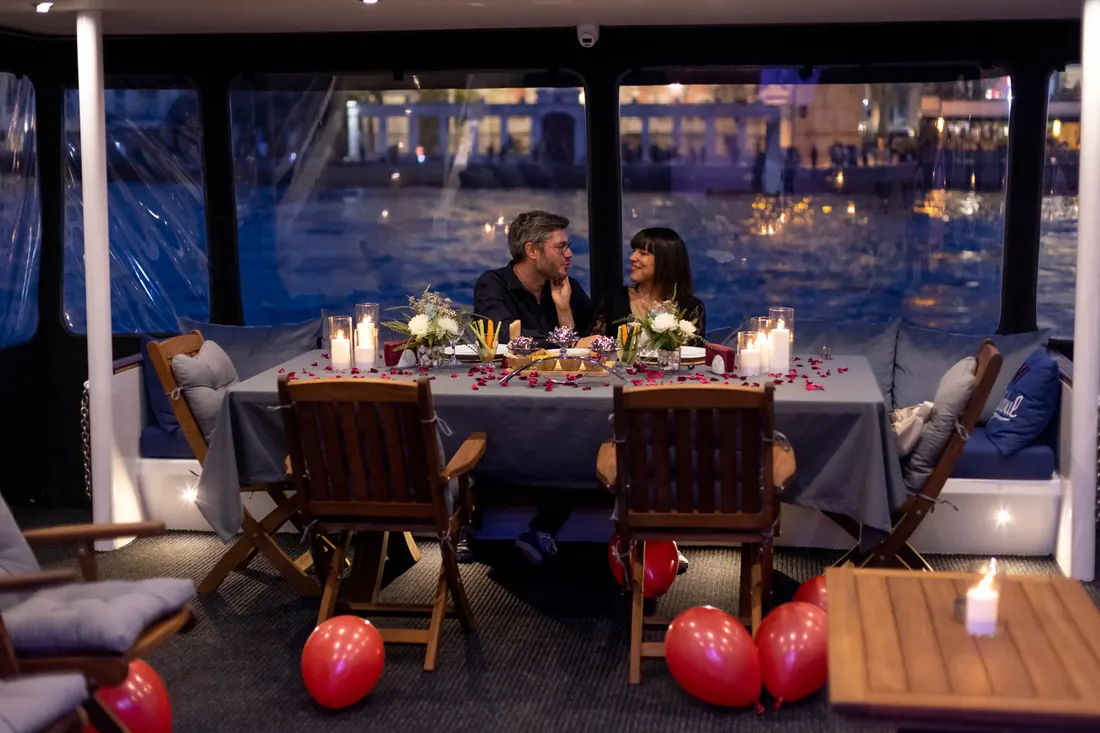 Dinner on a yacht